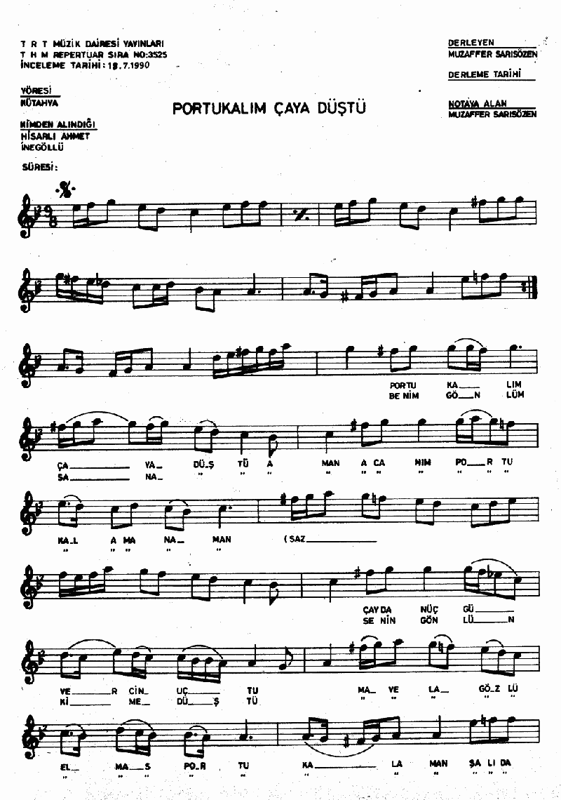 PORTAKALIM ÇAYA DÜŞTÜ
