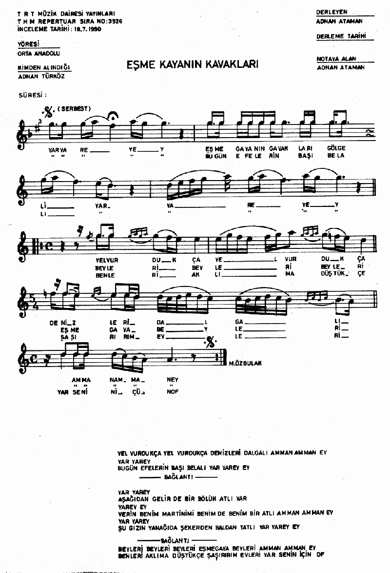 EŞMEKAYA'NIN KAVAKLARI