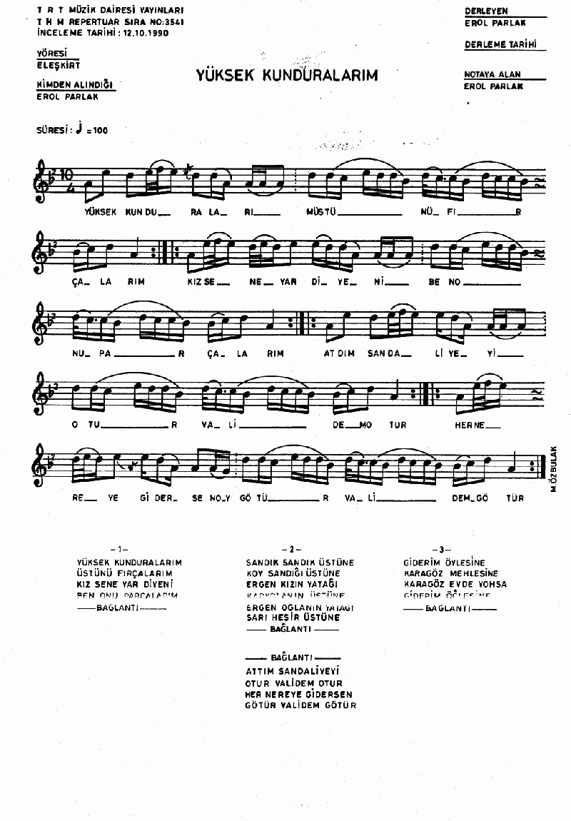 YÜKSEK KUNDURALARIM