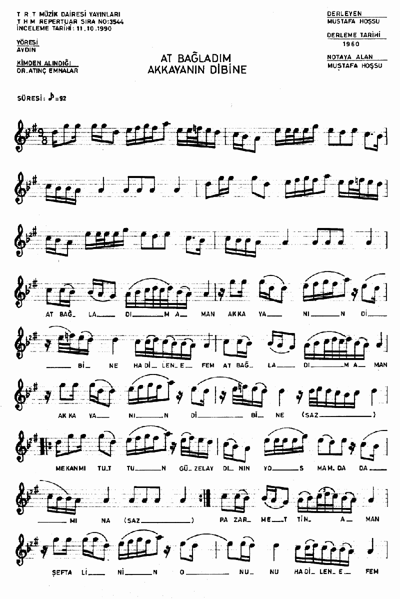 At Bağladım Akkayanın Dibine