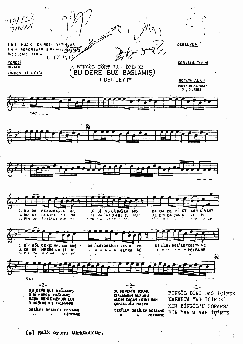 BİNGÖL DÖRT DAĞ İÇİNDE (Deliley)