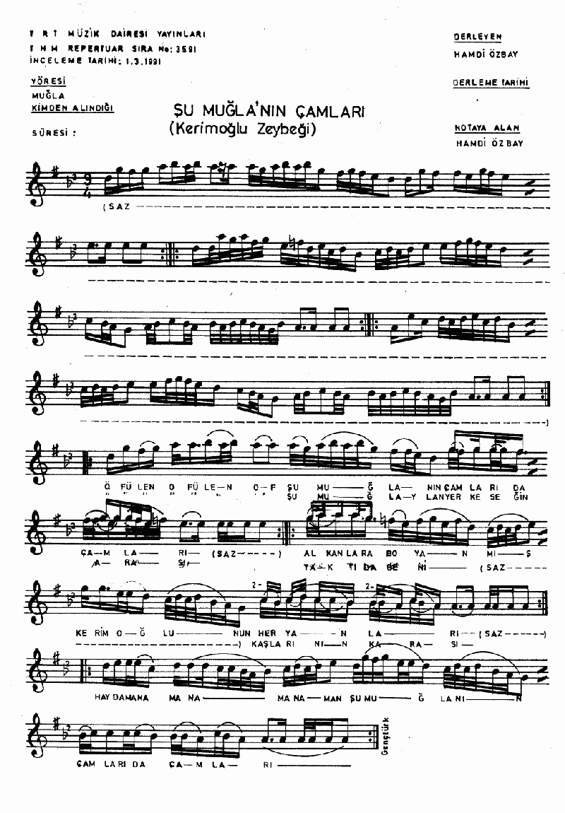 KERİMOĞLU ZEYBEĞİ (Şu Muğla'nın Çamları)