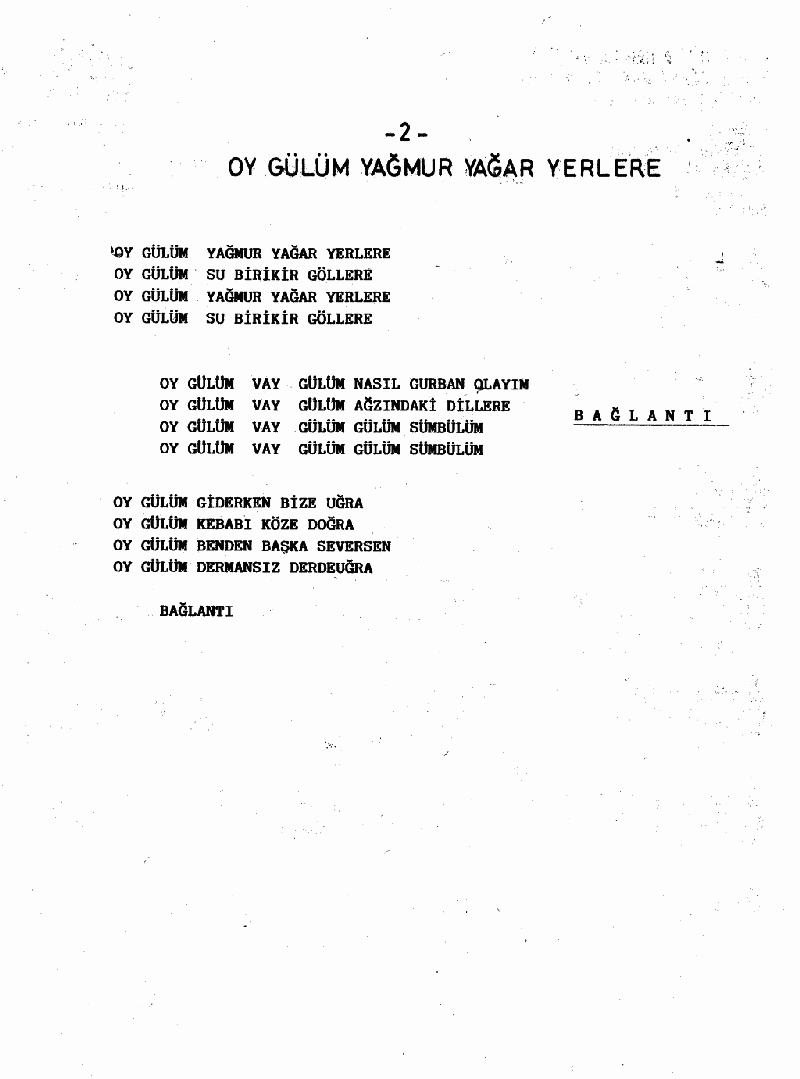 OY GÜLÜM YAĞMUR YAĞAR YERLERE