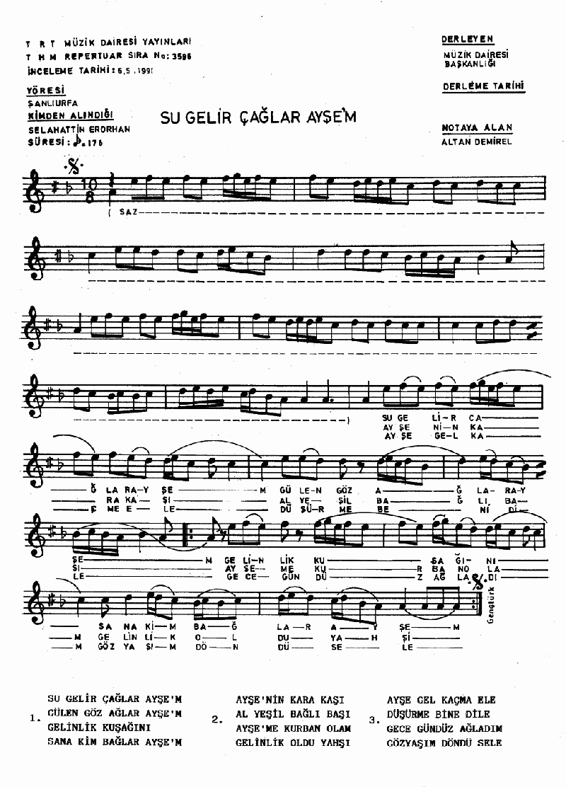 SU GELİR ÇAĞLAR AYŞE'M