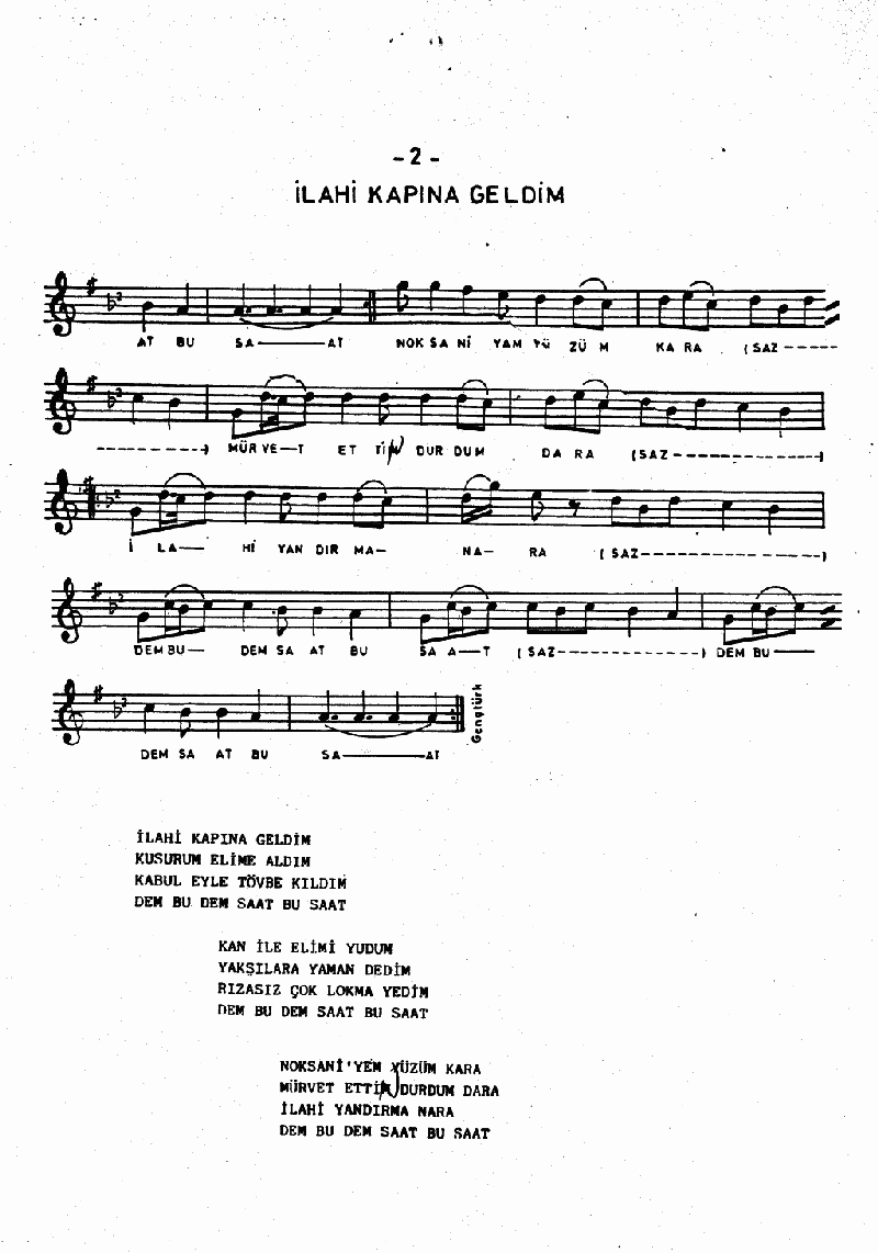 İLAHİ KAPINA GELDİM