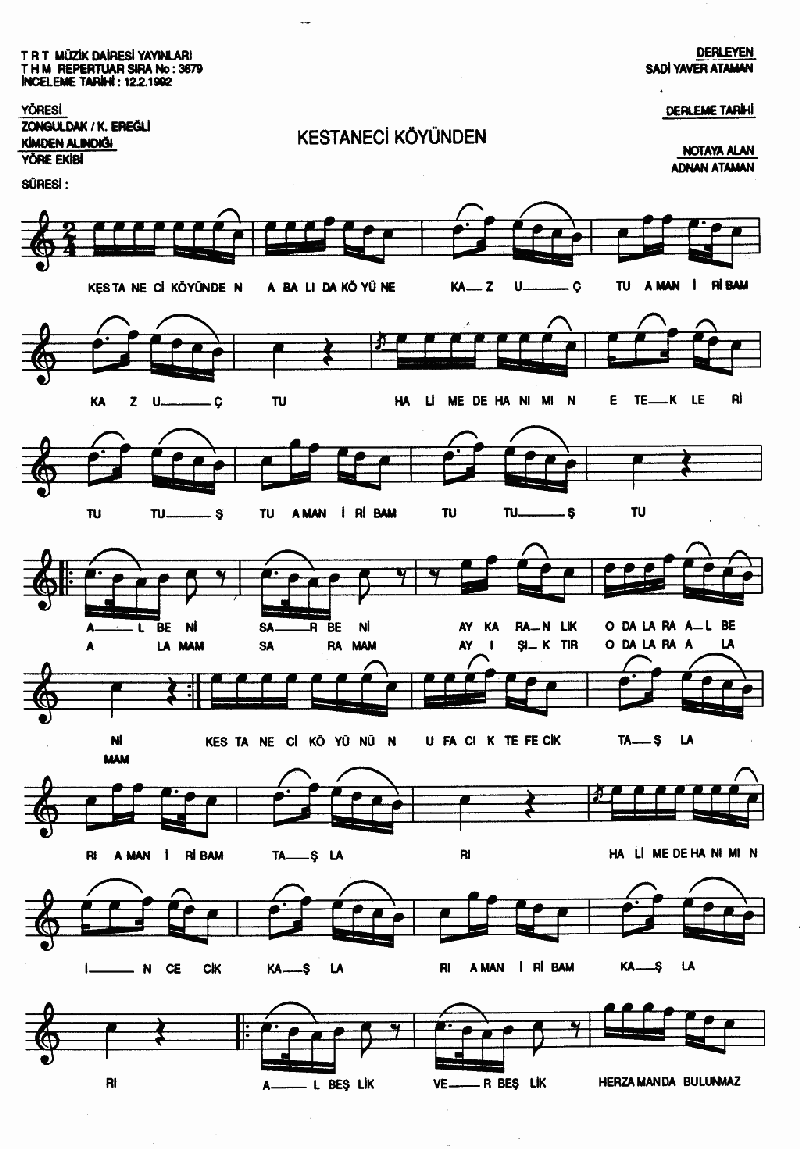 KESTANECİ KÖYÜNDEN ABALI KÖYÜNE