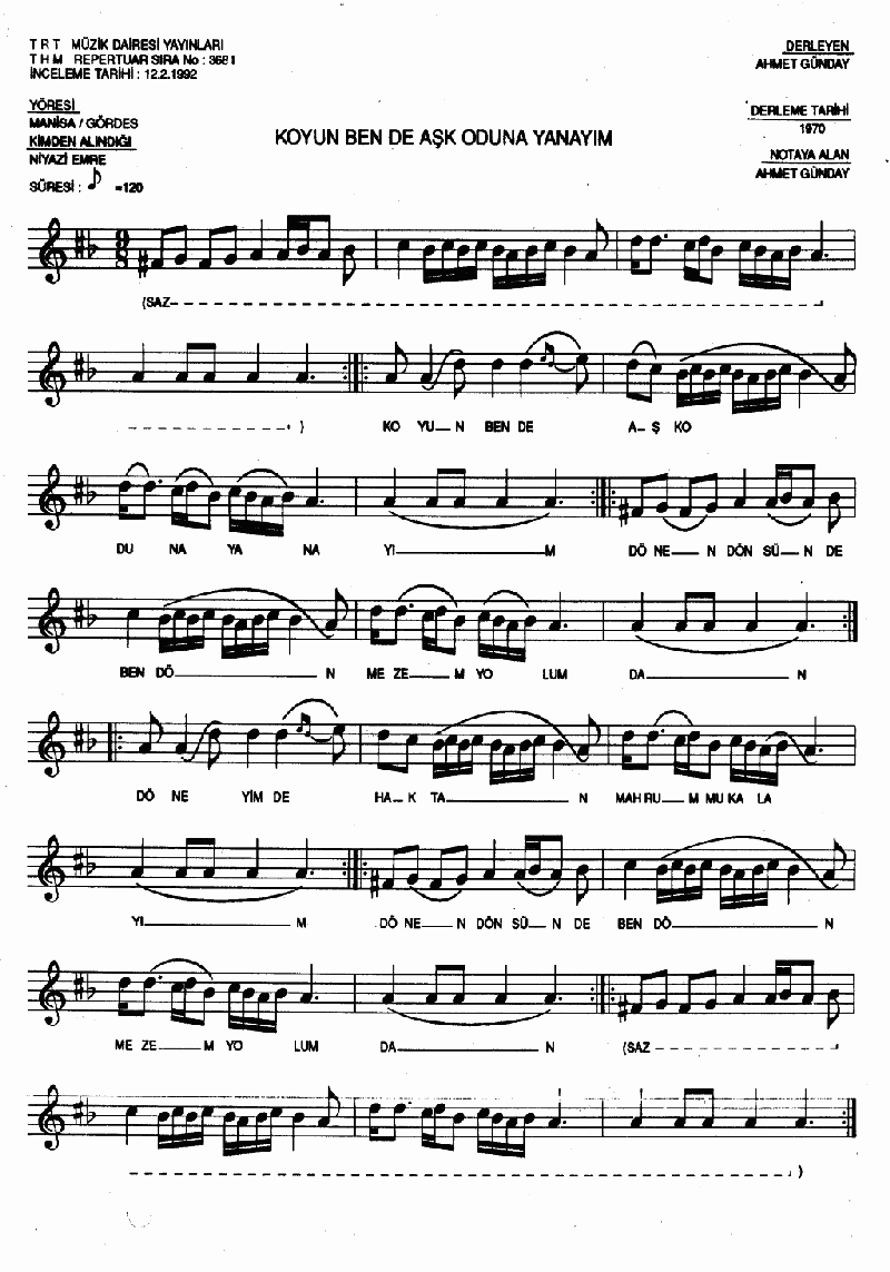 KOYUN BEN DE AŞK ODUNA YANAYIM