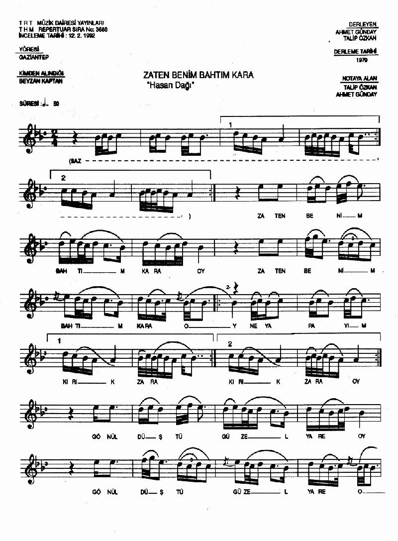 ZATEN BENİM BAHTIM KARA
