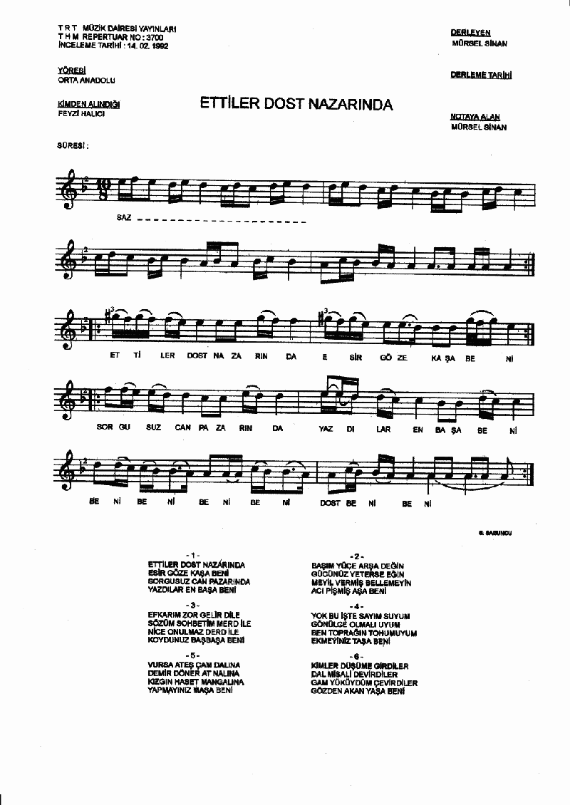 ETTİLER DOST NAZARINDA