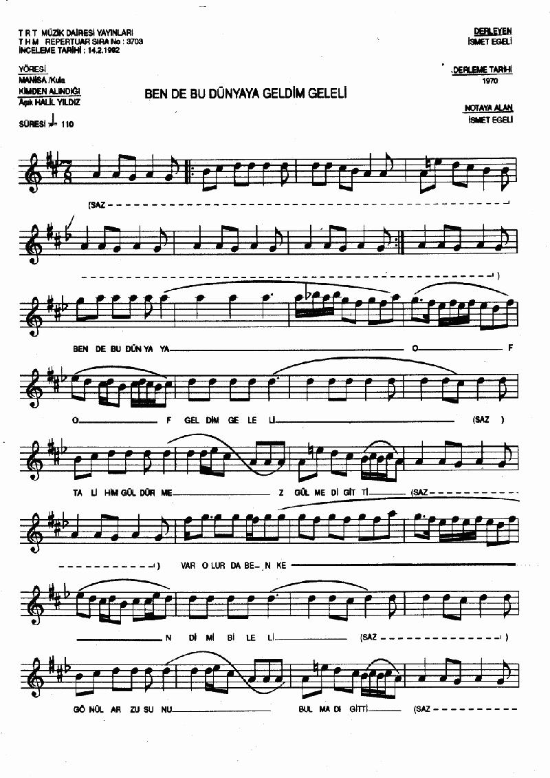 BEN DE BU DÜNYAYA GELDİM GELELİ