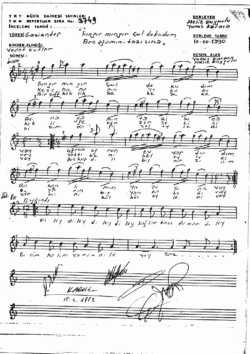 ŞINGIR MINGIR ÇUL DOKUDUM