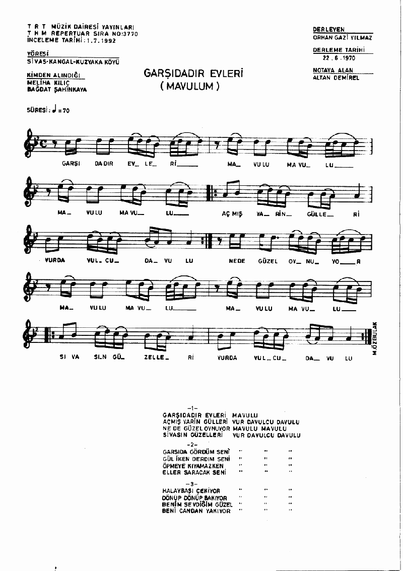 GARŞIDADIR EVLERİ (Mavulu)