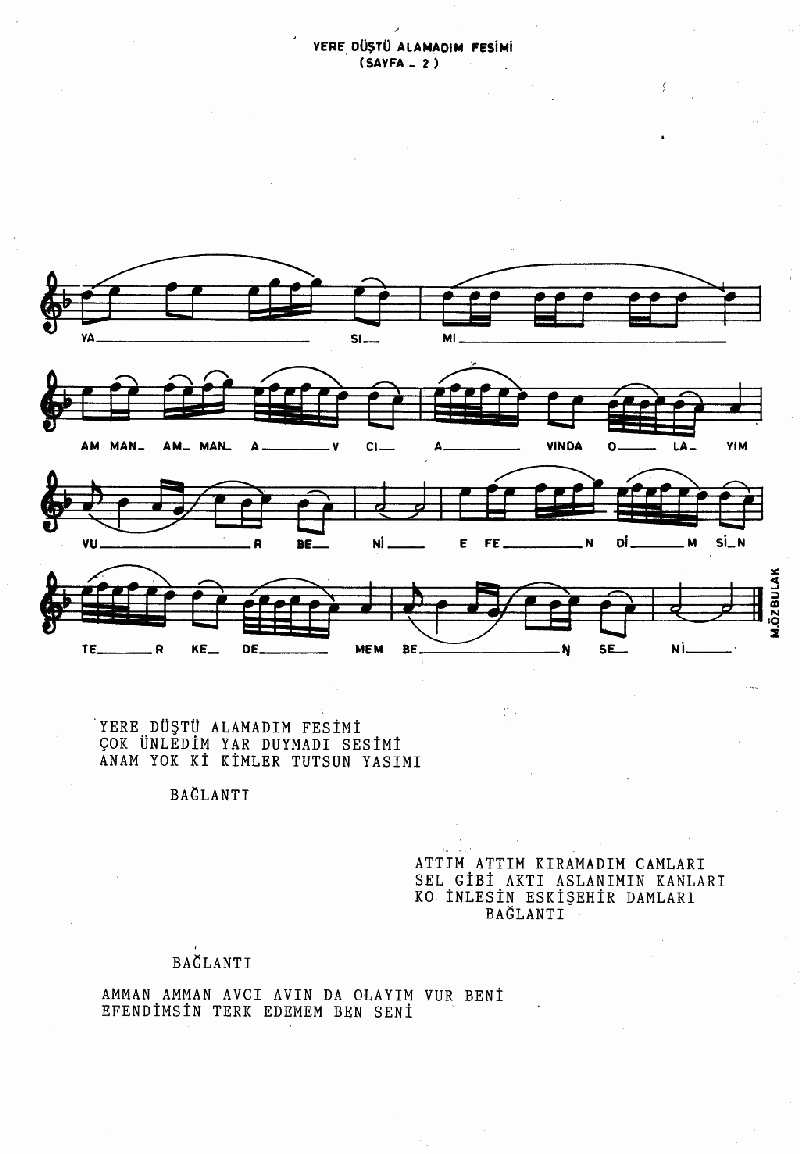 YERE DÜŞTÜ ALAMADIM FESİMİ