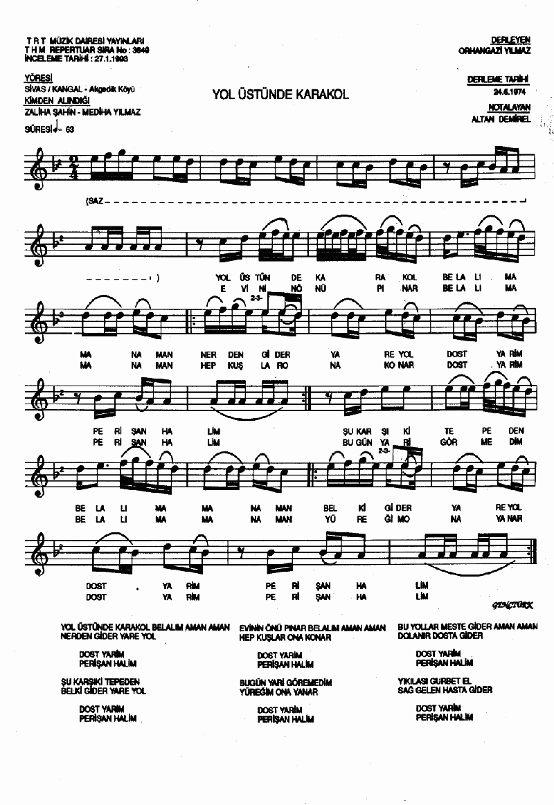 YOL ÜSTÜNDE KARAKOL