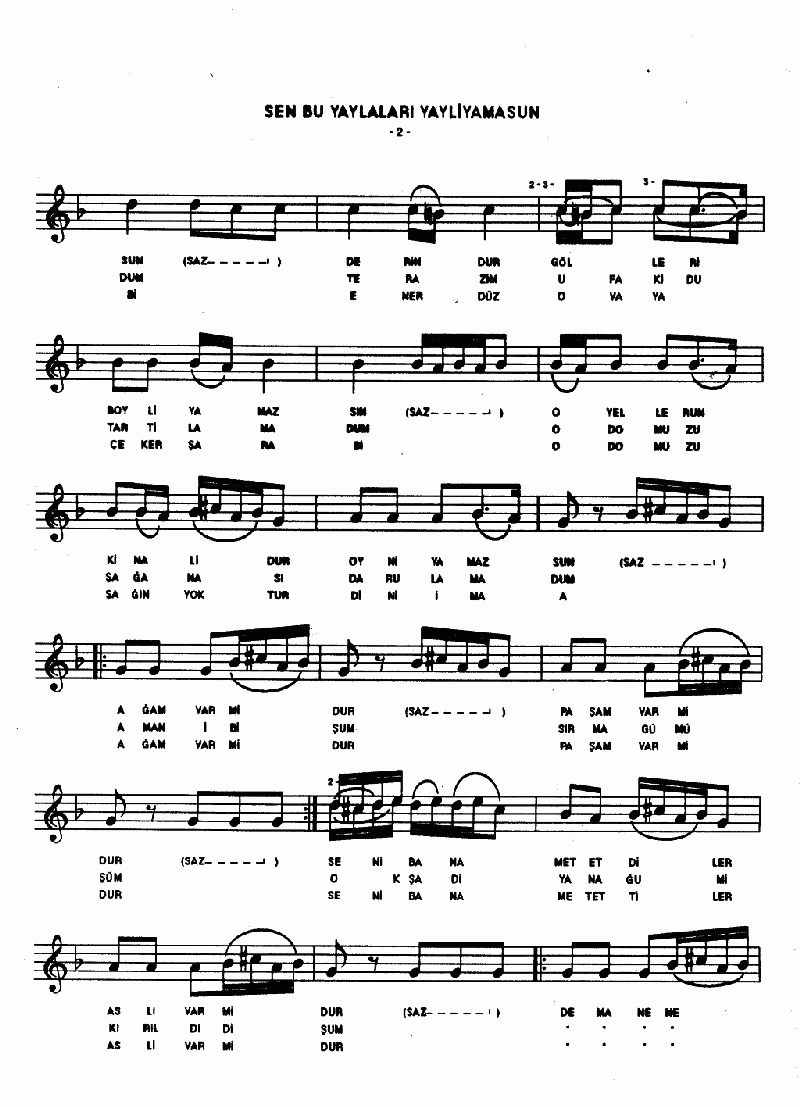 SEN BU YAYLALARI YAYLİYAMAZSIN