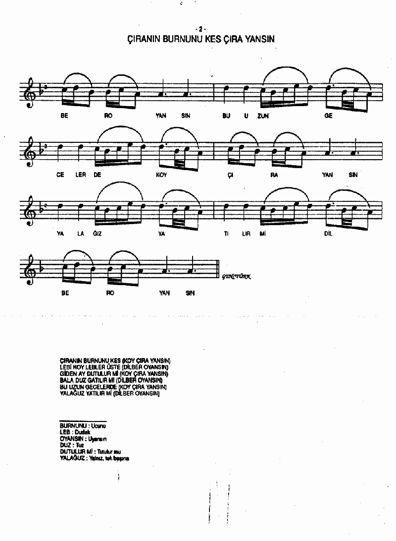 ÇIRANIN BURNUNU KES