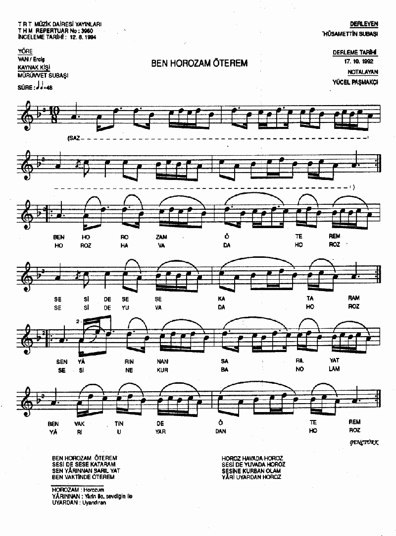 BEN HOROZAM ÖTEREM - II