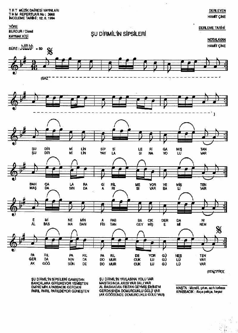 ŞU DİRMİL'İN SİPSİLERİ GAMIŞTAN