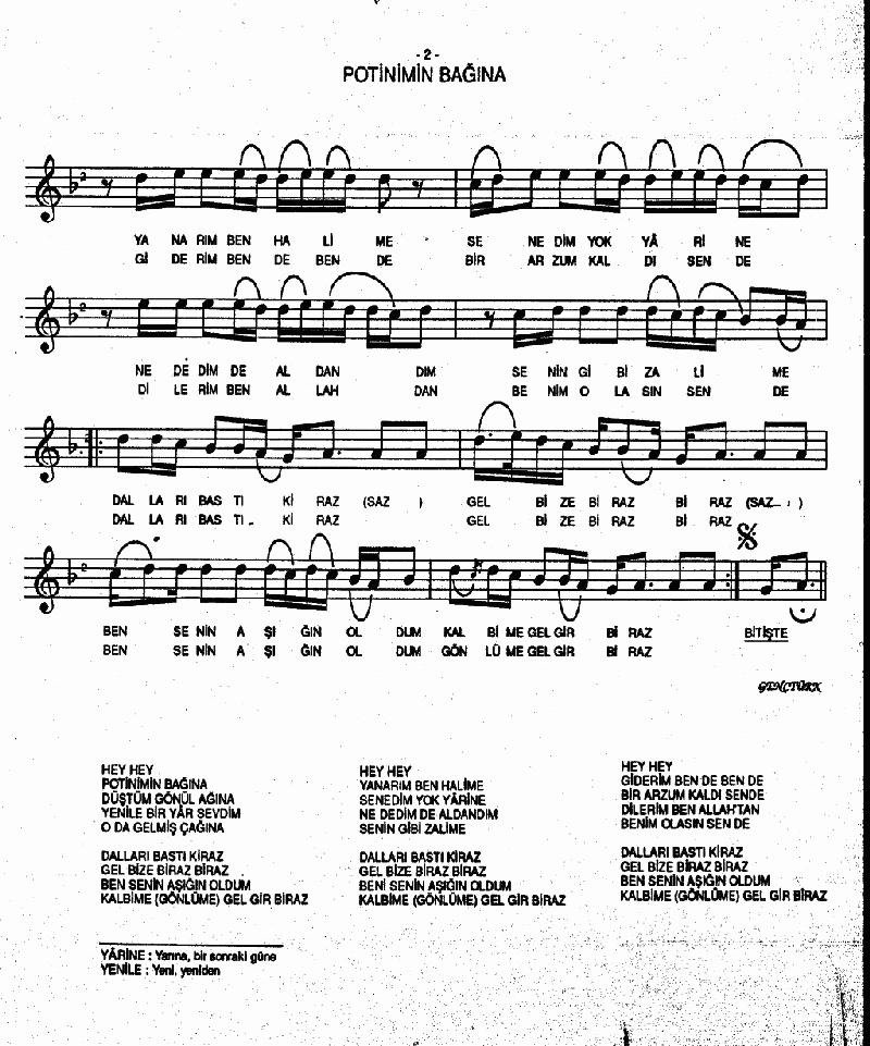 POTİNİMİN BAĞINA