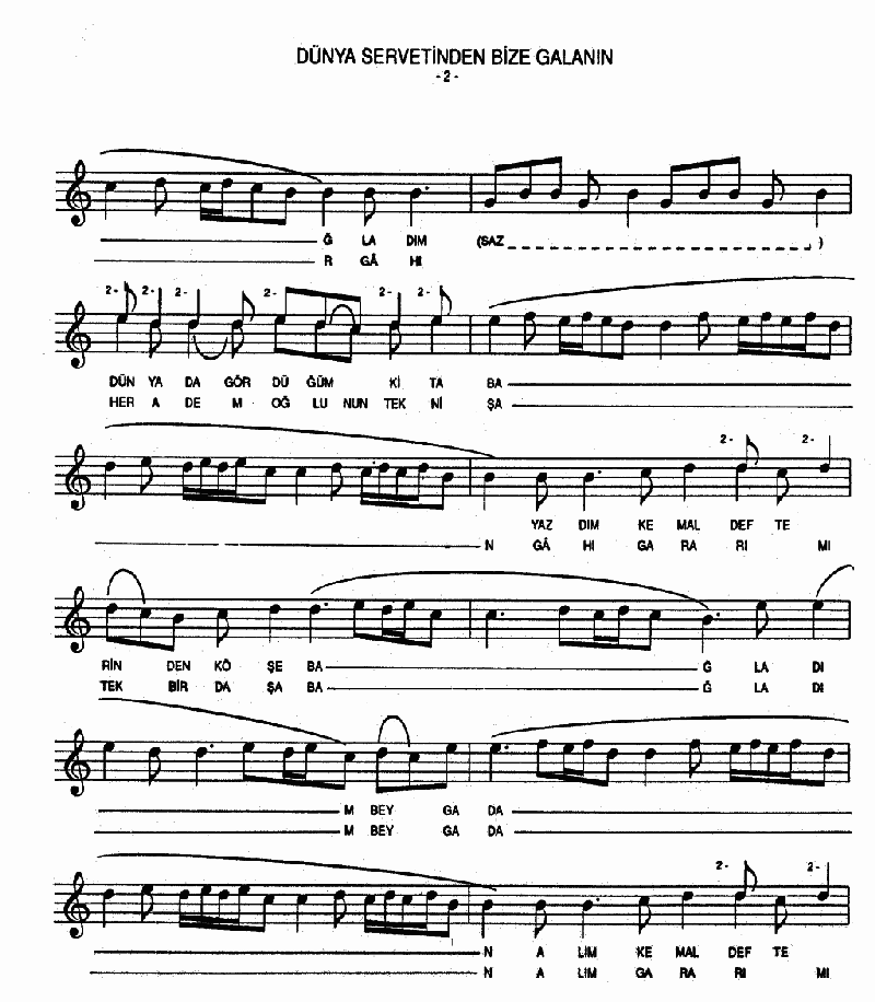 DÜNYA SERVETİNDEN BİZE GALANIN