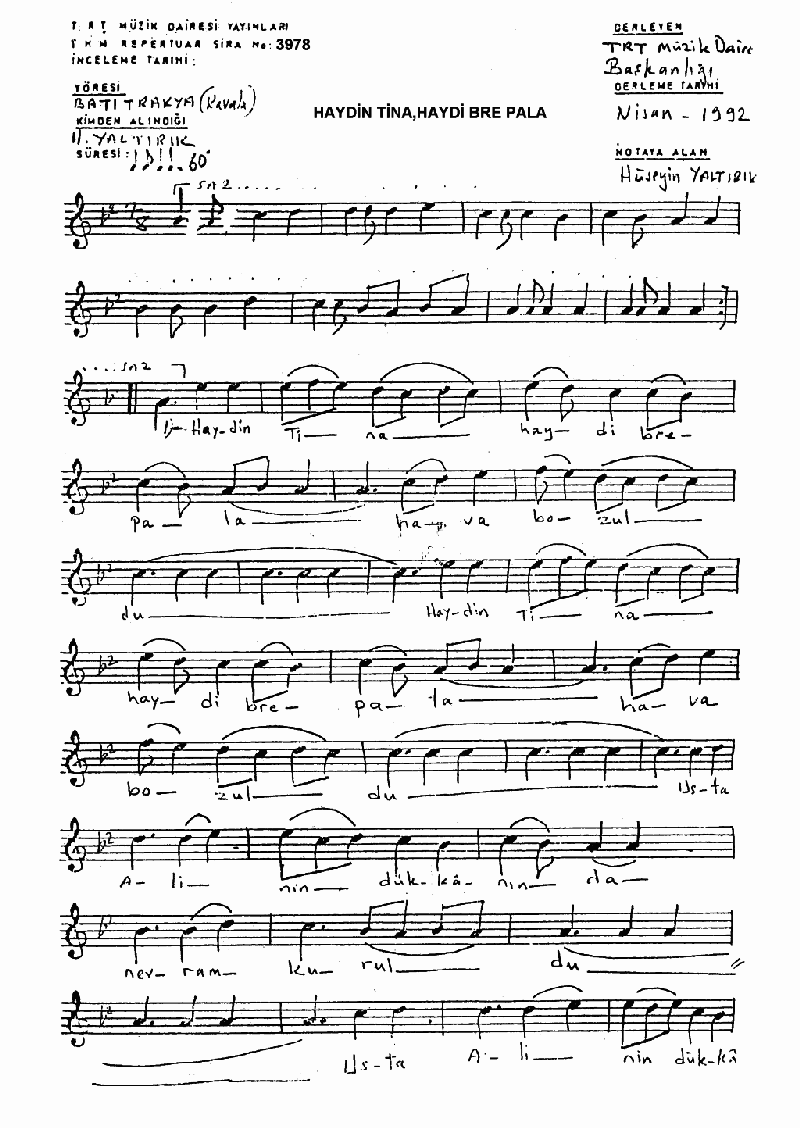 HAYDİ TİNA HAYDİ BRE PALA