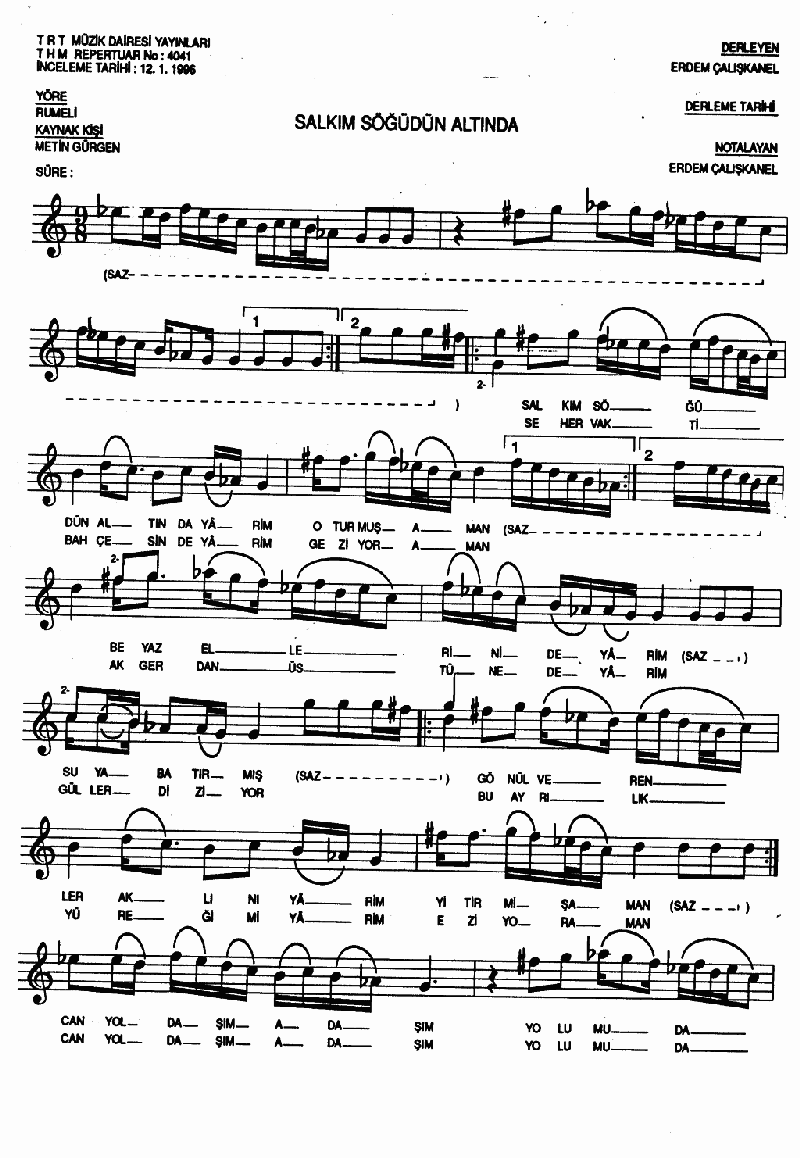 SALKIM SÖĞÜDÜN ALTINDA