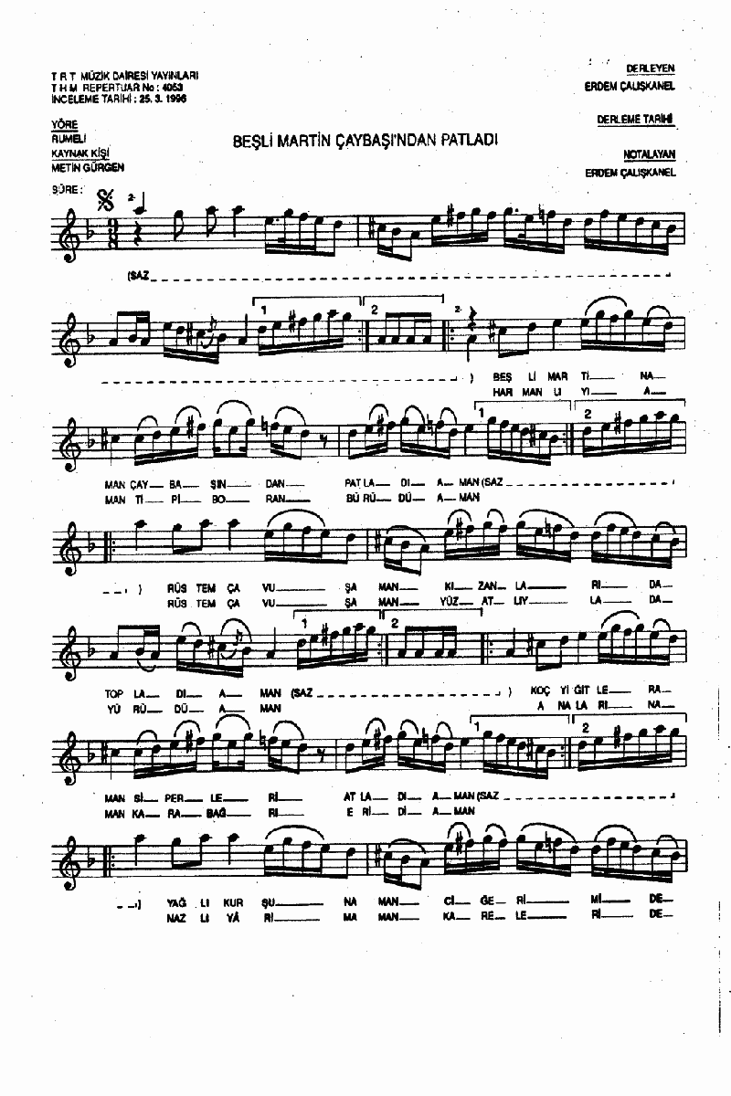 BEŞLİ MARTİN ÇAY BAŞINDAN PATLADI