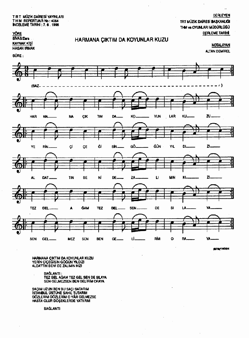 HARMANA ÇIKTIM DA KOYUNLAR KUZU