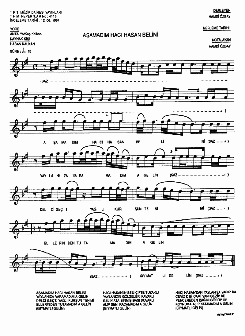 AŞAMADIM HACI HASAN BELİNİ