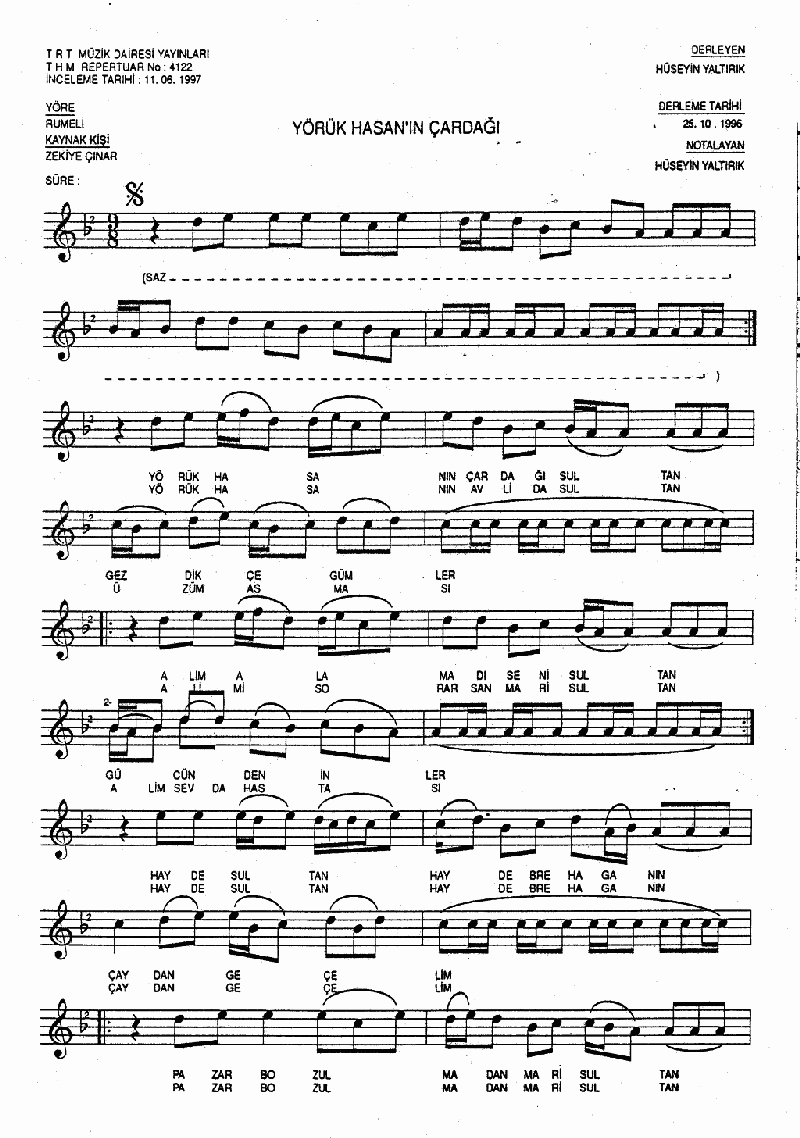 YÖRÜK HASAN'IN ÇARDAĞI