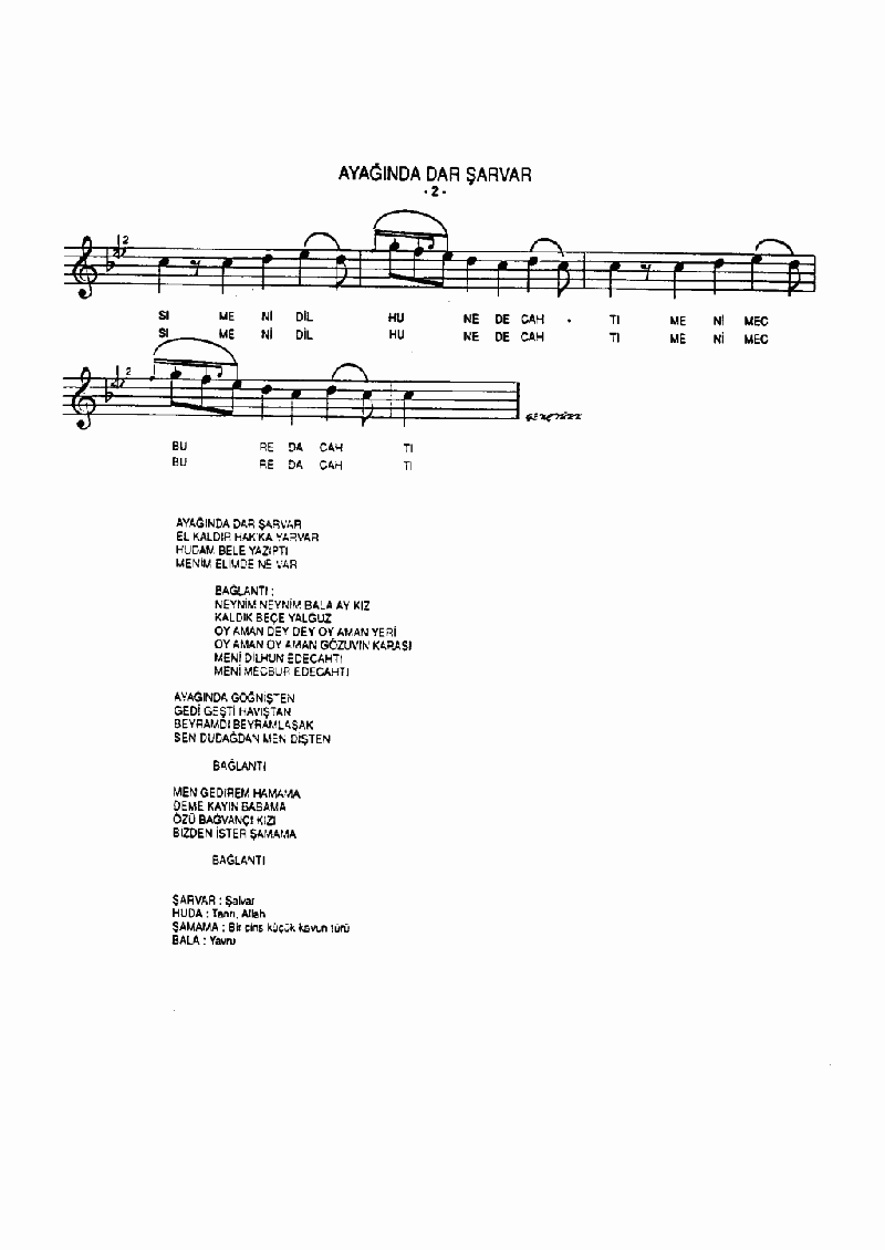 AYAĞINDA DAR ŞARVAR