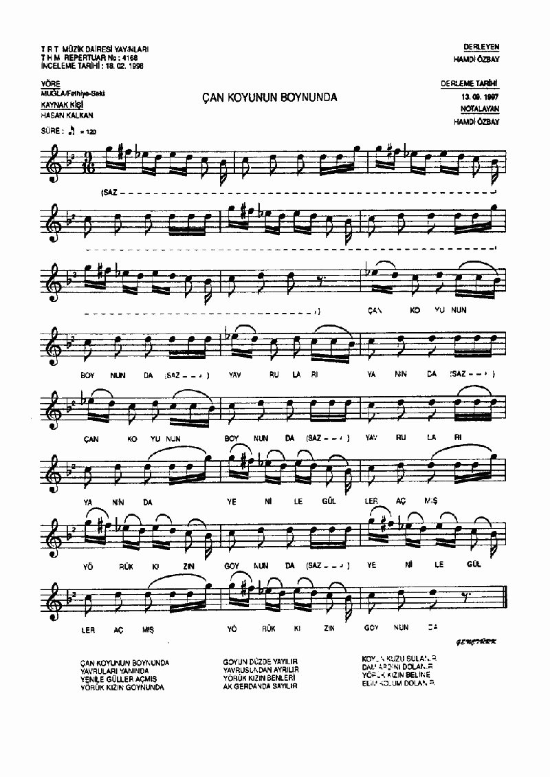 ÇAN KOYUNUN BOYNUNDA