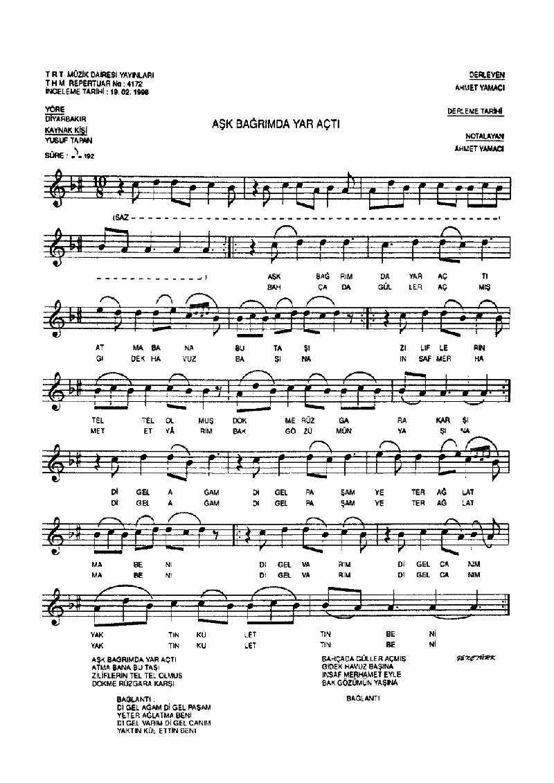 AŞK BAĞRIMDA YAR AŞTI