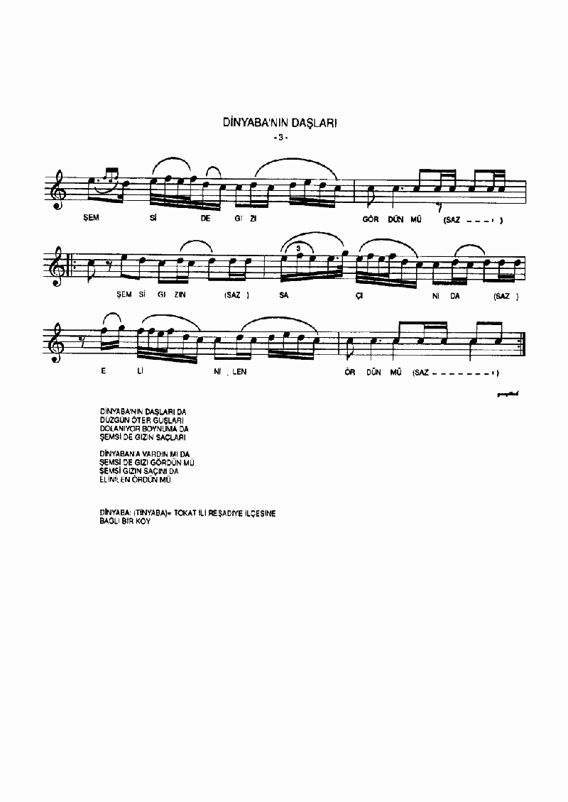 DİNYABA'NIN DAŞLARI