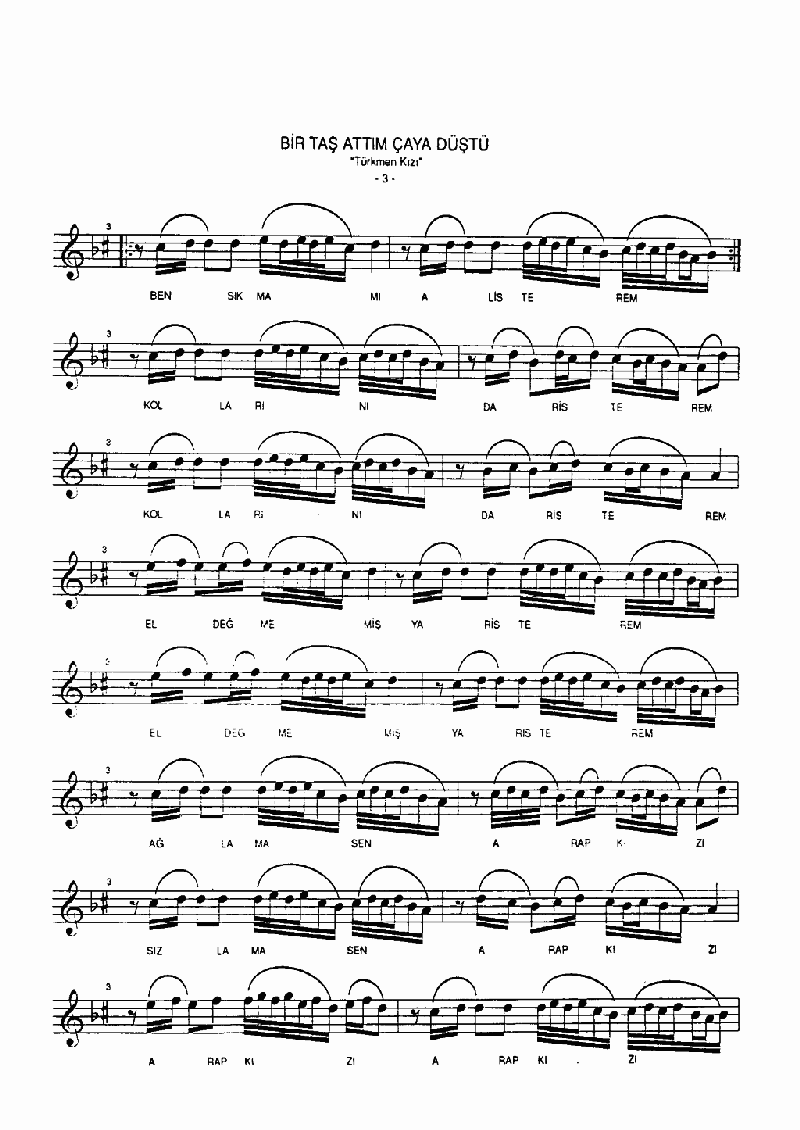 BİR TAŞ ATTIM ÇAYA DÜŞTÜ - I