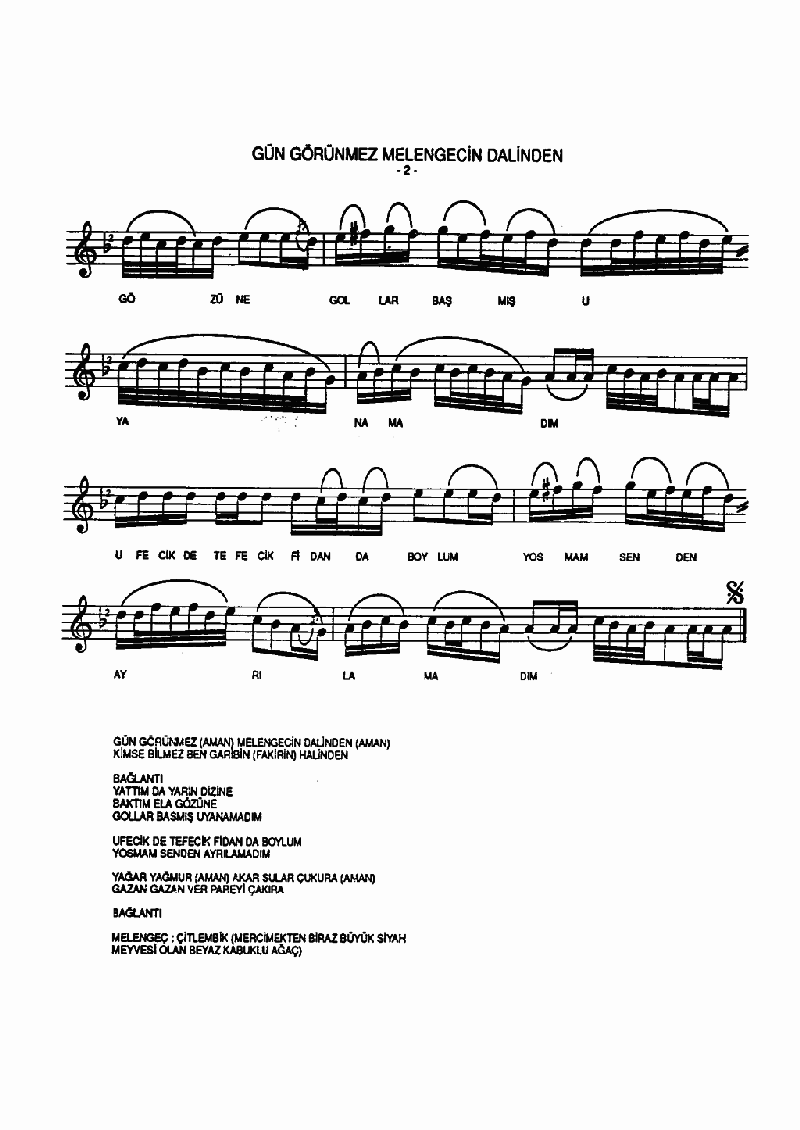 GÜN GÖRÜNMEZ MELENGECİN DALİNDEN - II