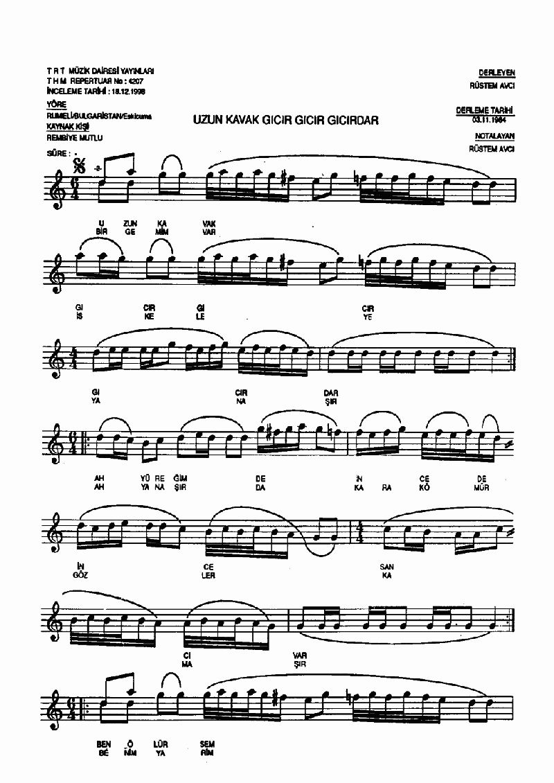 UZUN KAVAK GICIR GICIR GICIRDAR