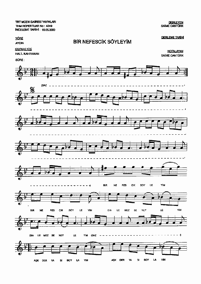 BİR NEFESCİK SÖYLEYİM