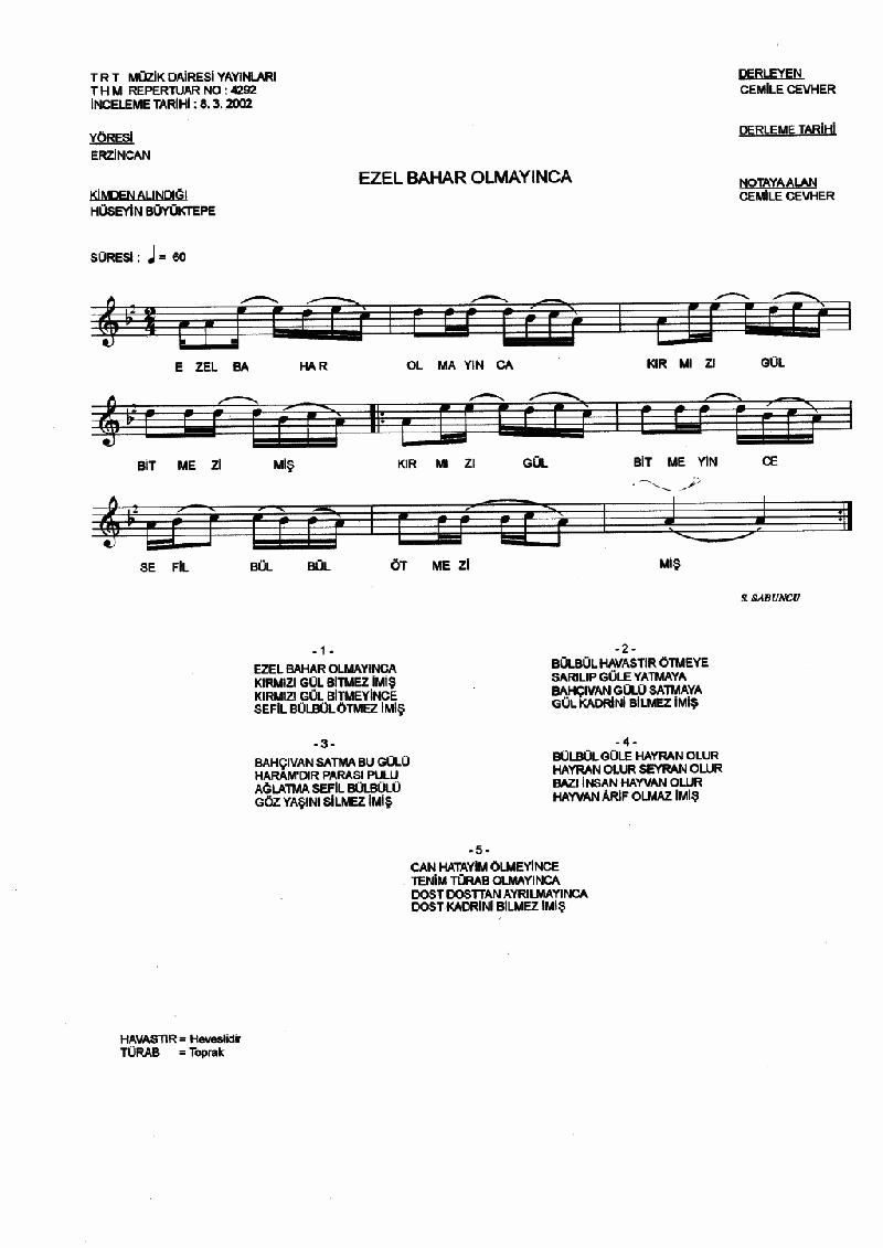 EZEL BAHAR OLMAYINCA - I