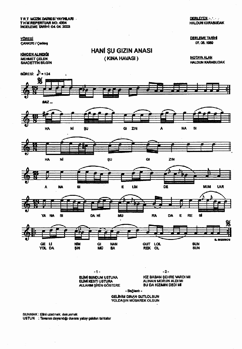 HANİ ŞU GIZIN ANASI