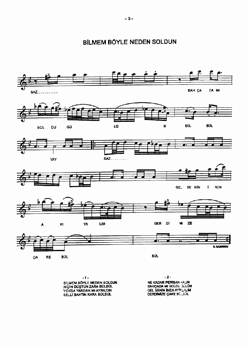 BİLMEM BÖYLE NEDEN SOLDUN