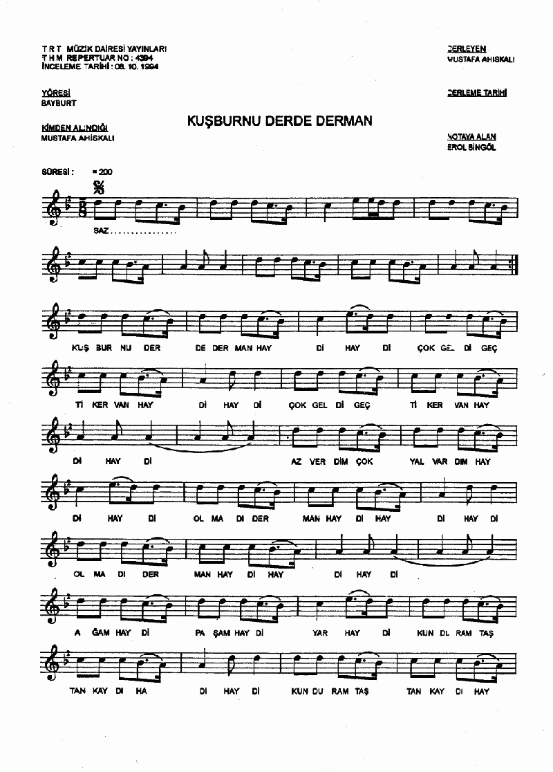 KUŞBURNU DERDE DERMAN