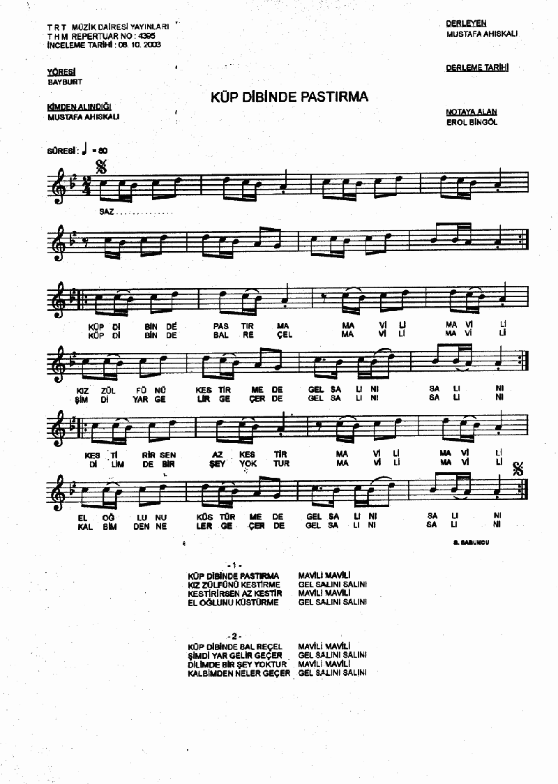 KÜP DİBİNDE PASTIRMA