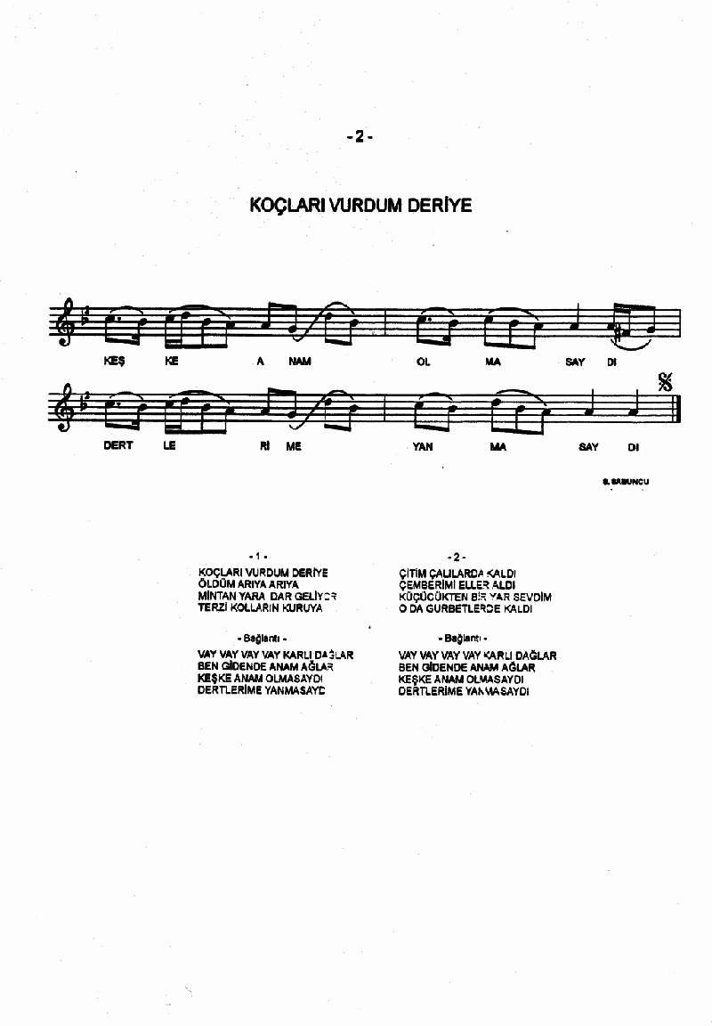 KOÇLARI VURDUM DERİYE