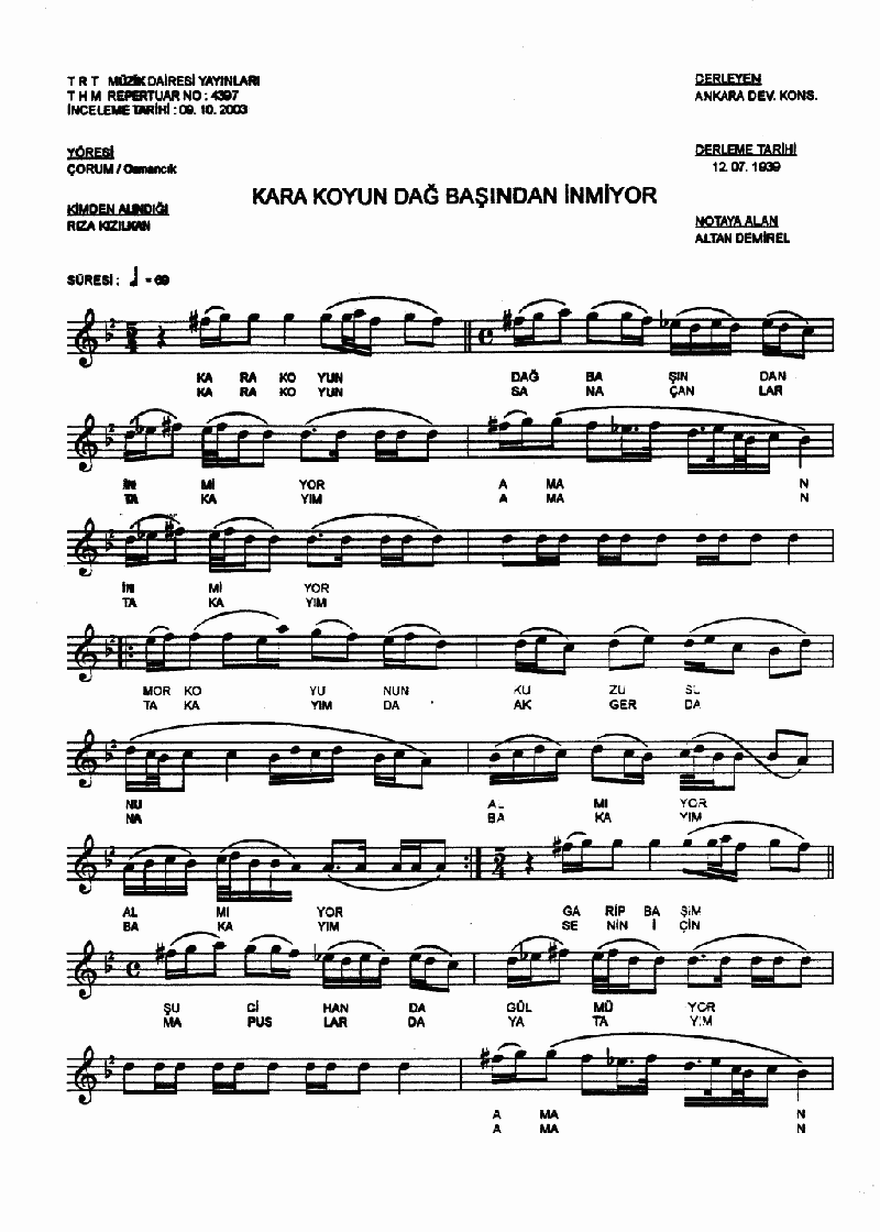 KARA KOYUN DAĞ BAŞINDAN İNMİYOR