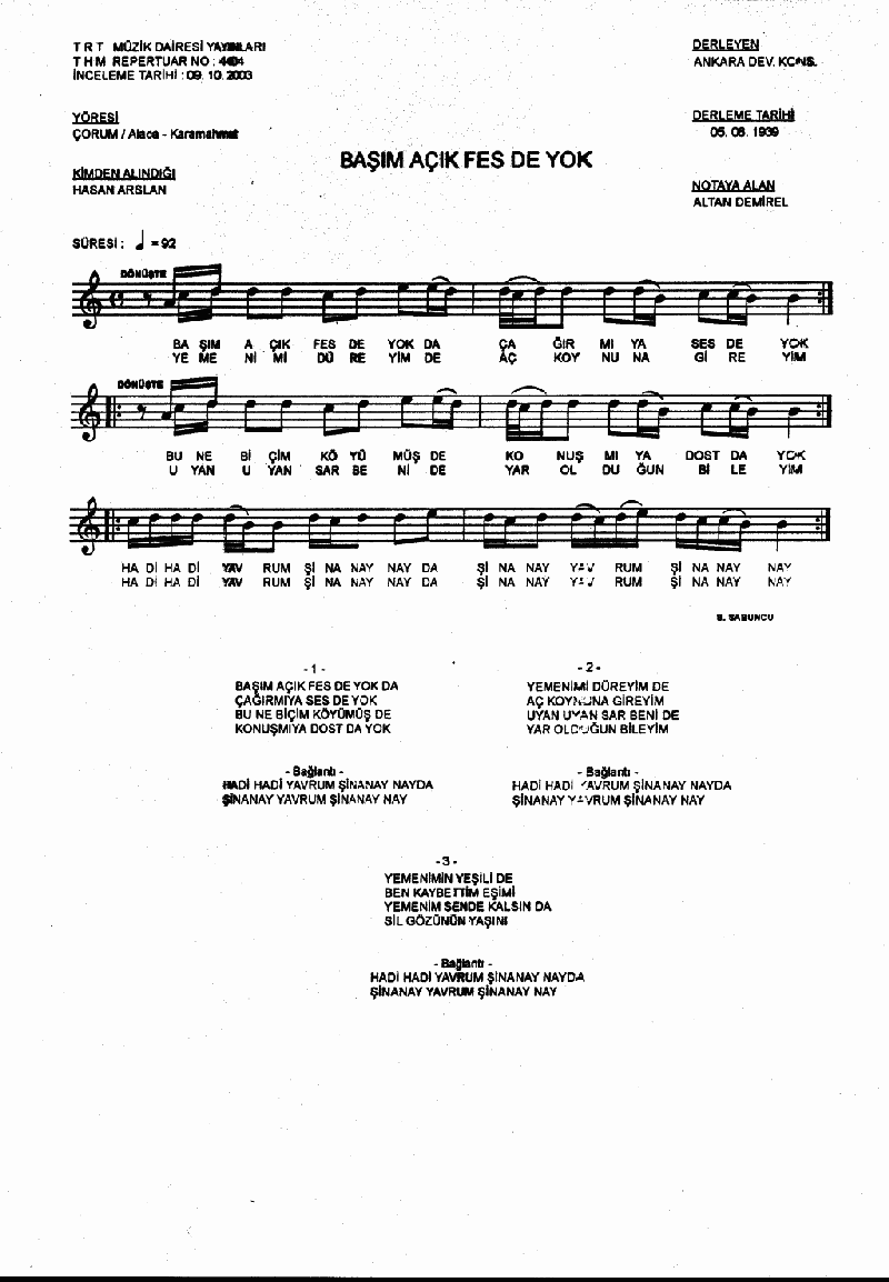 BAŞIM AÇIK FES DE YOK