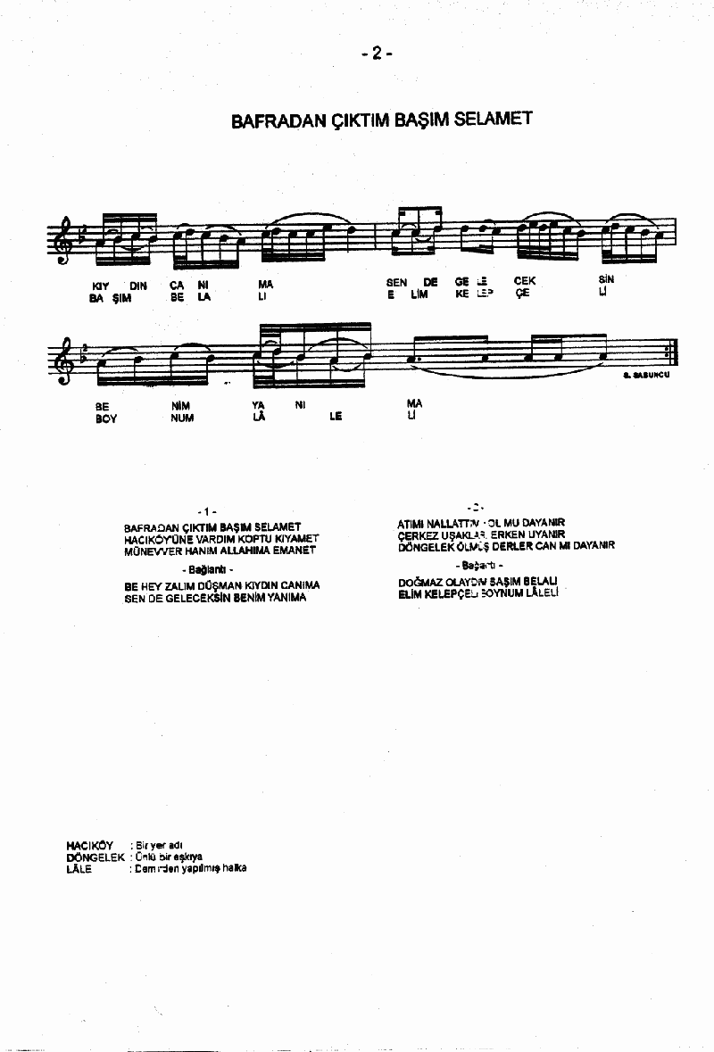 BAFRA'DAN ÇIKTIM BAŞIM SELAMET