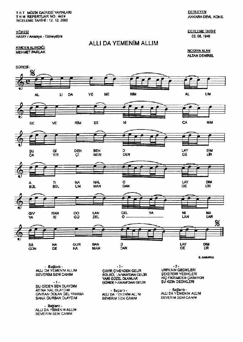 ALLI DA YEMENİM - II