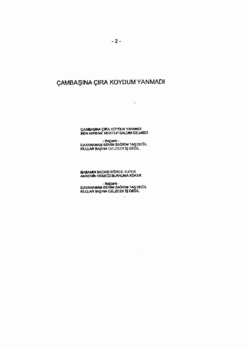 ÇAMBAŞINA ÇIRA KOYDUM YANMADI
