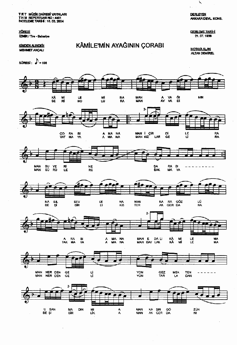 KAMİLE'MİN AYAĞININ ÇORABI